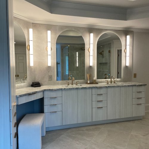 Grey bathroom makeover by Bridgeport Carpets & Flooring
