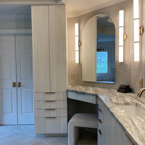 Bathroom vanity remodel project by Bridgeport Carpets & Flooring in Alpharetta, GA