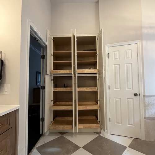 Bathroom storage by Bridgeport Carpets