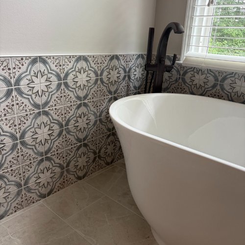 Mosaic tile in a modern bathroom