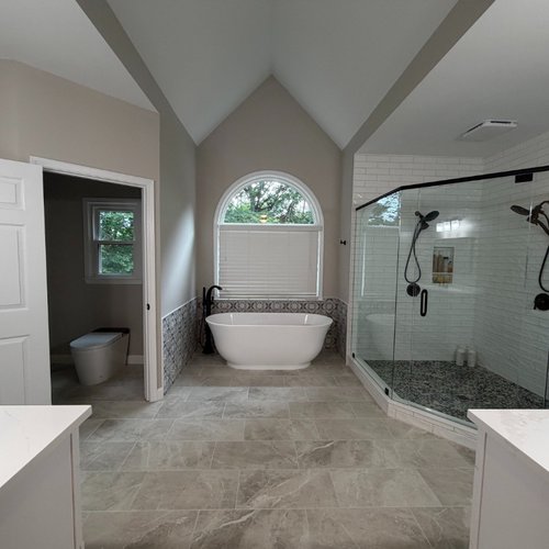 Large master bathroom remodelling by Bridgeport Carpets in Georgia