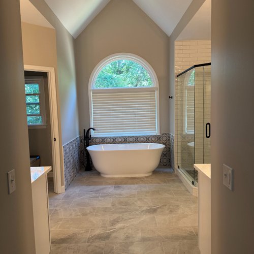 New bathroom tiles by Bridgeport Carpets in Alpharetta, GA