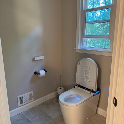 Bidet installation in Alpharetta, GA by Bridgeport Carpets