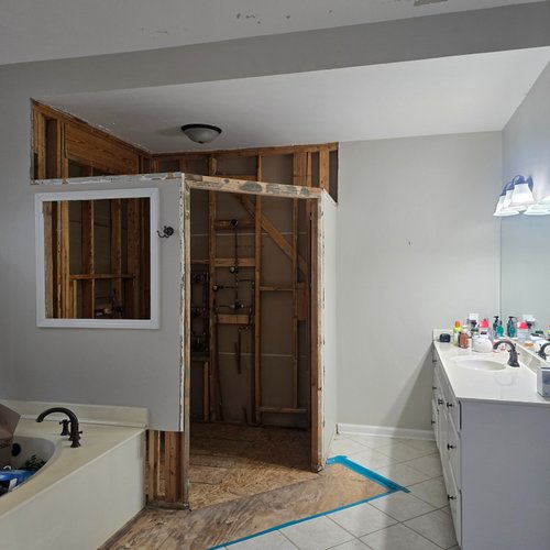 Bathroom Remodel progress in Alpharetta, GA