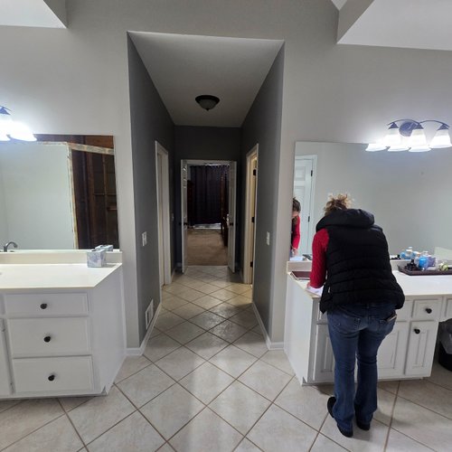 Bridgeport Carpets working on a bathroom remodel