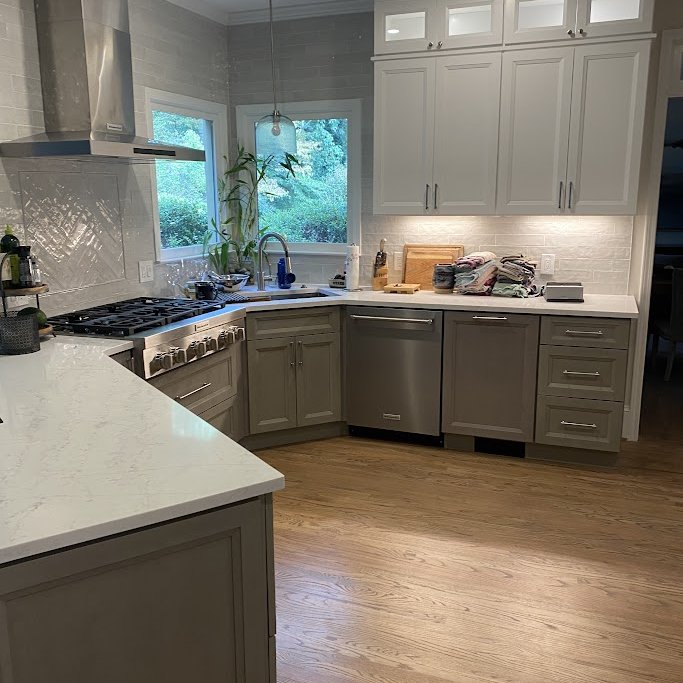 Kitchen makeover with glazed tile backsplash