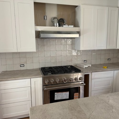 Glazed tile backsplash in an Alpharetta, GA kitchen