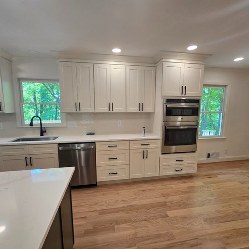 White cabinets in a new kitchen in Alpharetta, GA