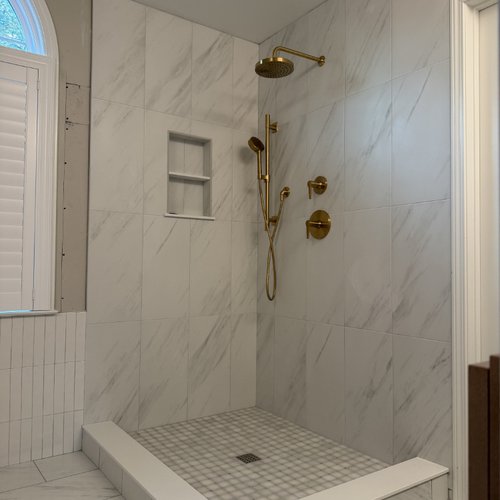 New shower install by Bridgeport Carpets & Flooring