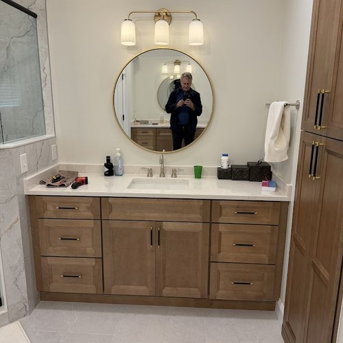 Bathroom vanity installed by Bridgeport Carpets & Flooring