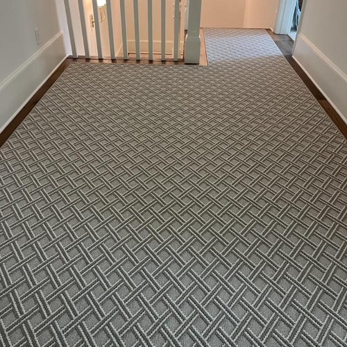 Patterned carpet in an Alpharetta home
