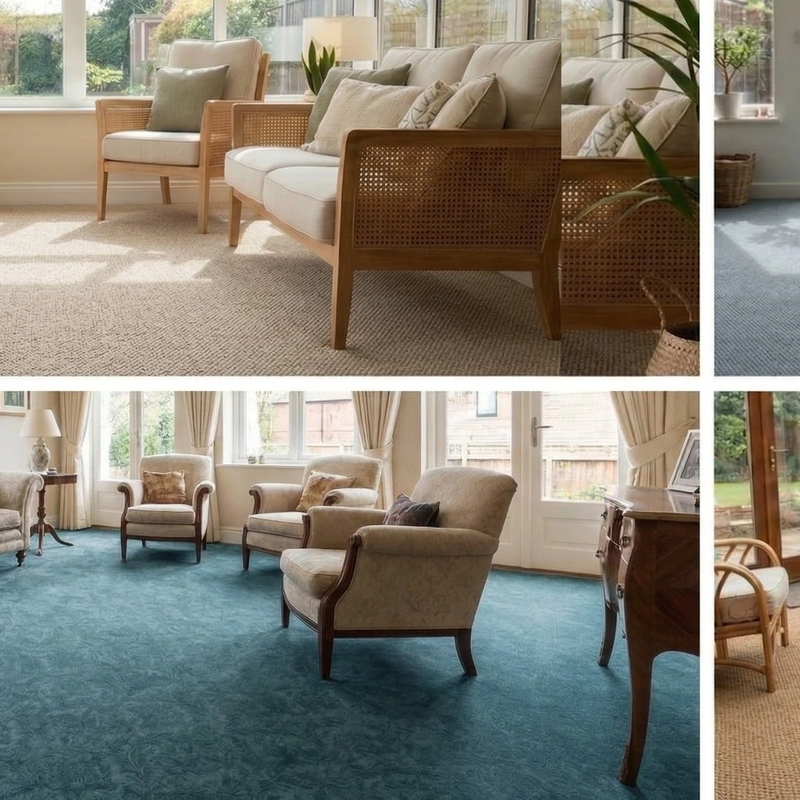 Wall to Wall carpet in a traditional style living room