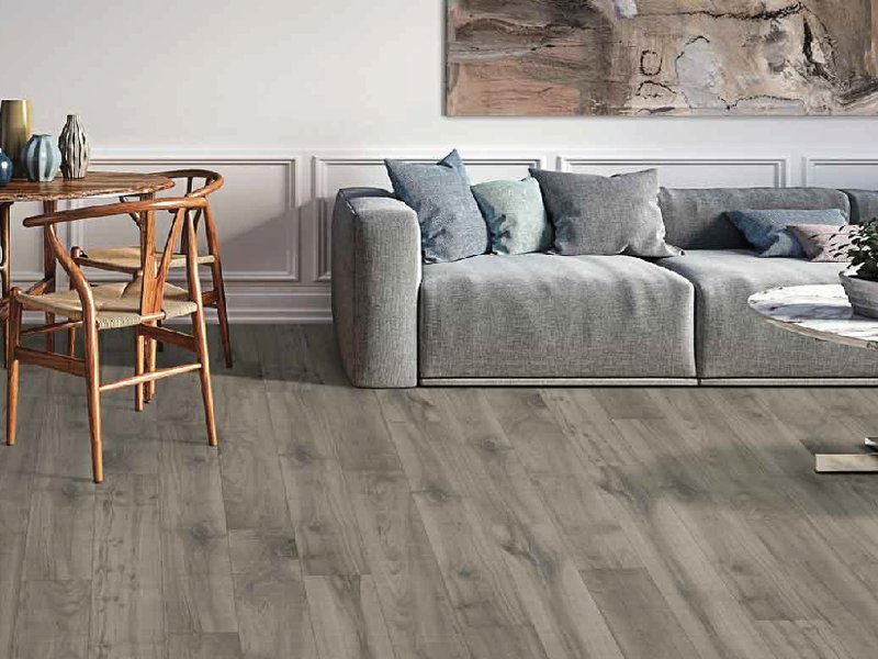 Laminate flooring in a modern and cozy living room