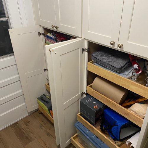 Custom kitchen storage solutions by Bridgeport Carpets