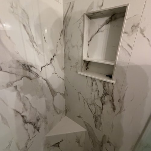 Marble shower wall detail
