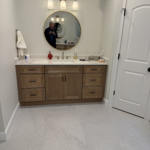 Updated bathroom vanity cabinet