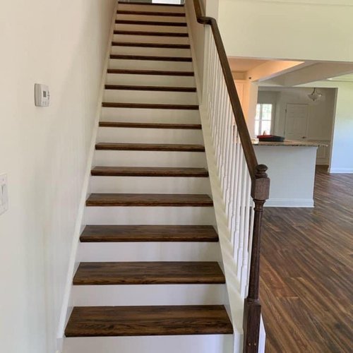 Hardwood stairs and flooring by Bridgeport Carpets