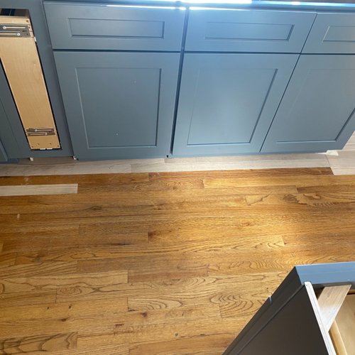 Flooring installation in progress by Bridgeport Carpets