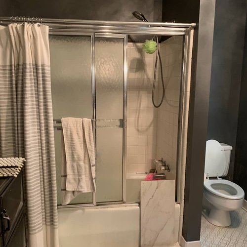 Before shower renovation from Bridgeport Carpets