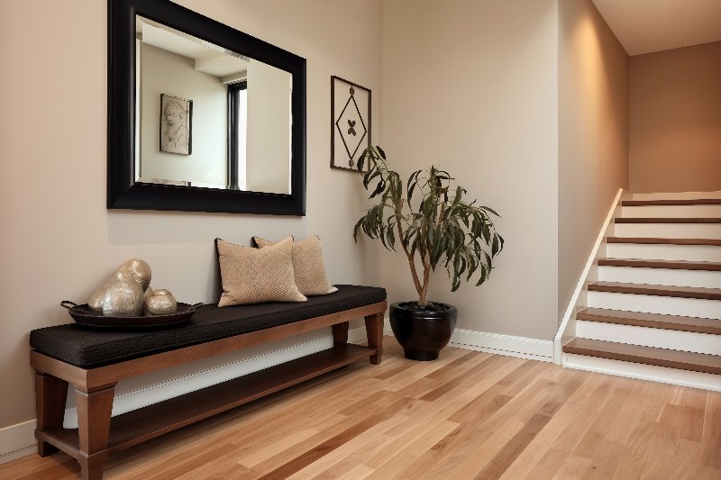 Modern styled small entryway