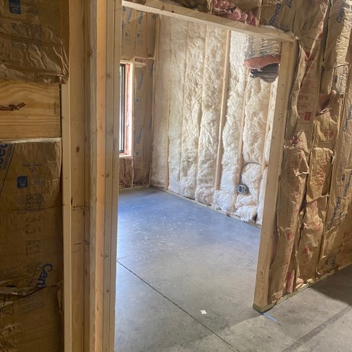 Walls with insulation in a commercial renovation in GA
