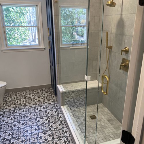 Patterned tile flooring in a GA home