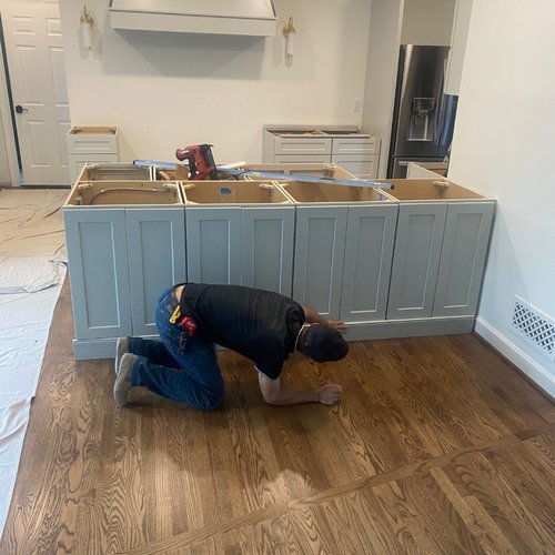 Professional kitchen remodeling team working on an Alpharetta kitchen