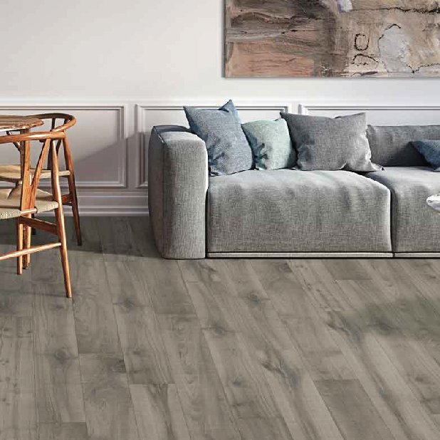 Laminate flooring in a modern and cozy living room