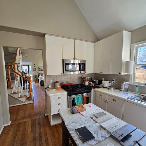 Before Kitchen remodel with outdated cabinets