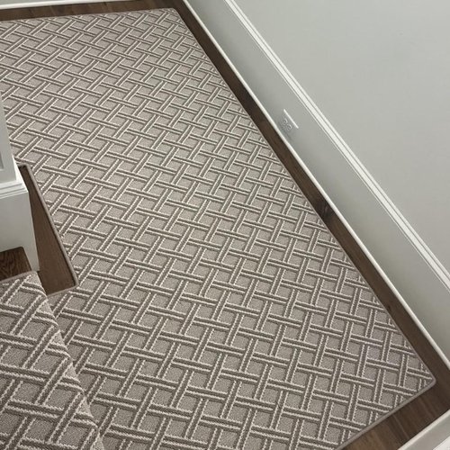 Patterned carpet on stairs