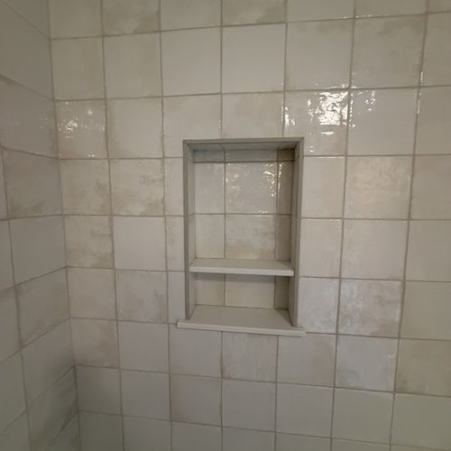 Glazed tile shower wall detail