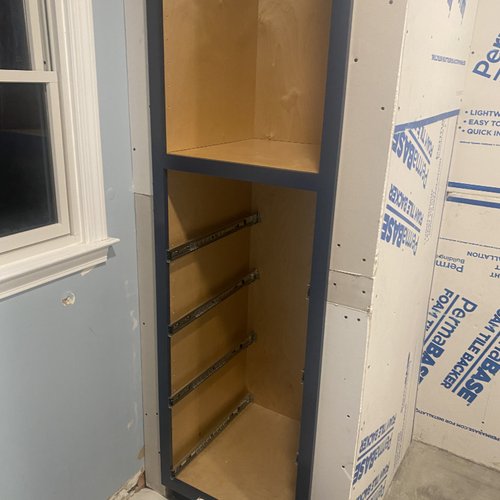 During Bathroom Cabinet Installation in Alpharetta